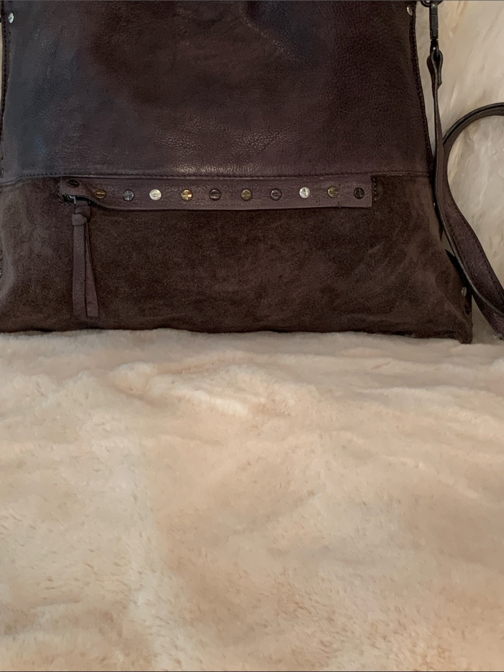 Free People Valencia Leather Tote Crossbody Gray - Picture 4 of 13